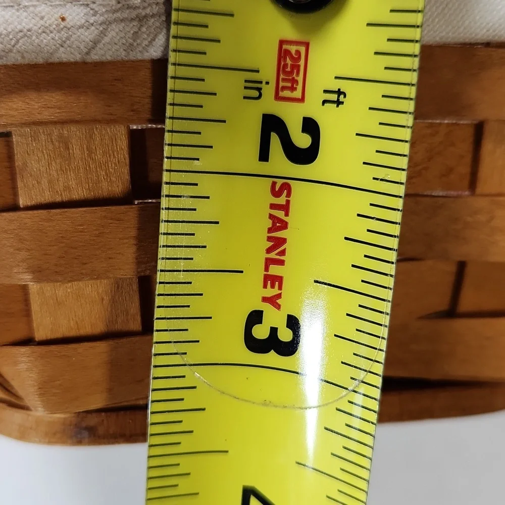 1998 Longaberger Hexagonal Basket With Flowered Liner and Plastic Insert